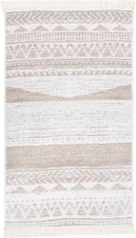 The Living Store Vloerkleed Voerkleed 120 x 180 cm gerecycled katoen Beige