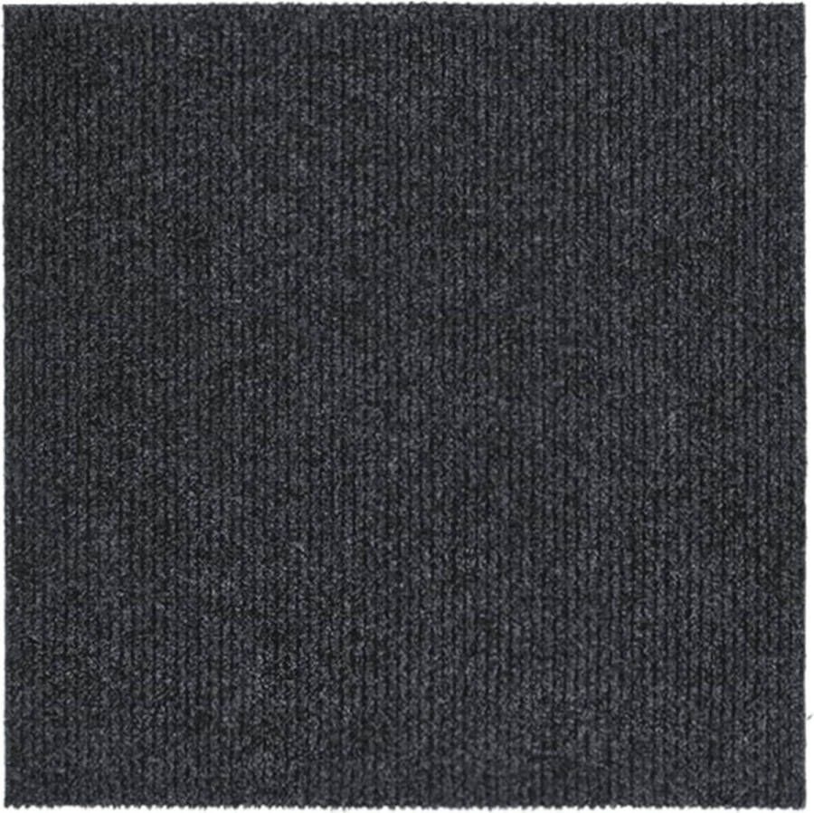 The Living Store Vloermat Antraciet 100 x 100 cm Duurzaam en geluiddempend Anti-slip achterkant Onderhoudsvriendelijk Vloermat Droge Loopmat Anthracit Polypropyleen Binnentapijten - Foto 2