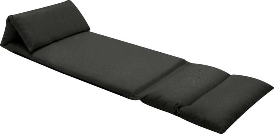 The Living Store Vloerstoel inklapbaar microvezel zwart Chaise longue - Foto 2