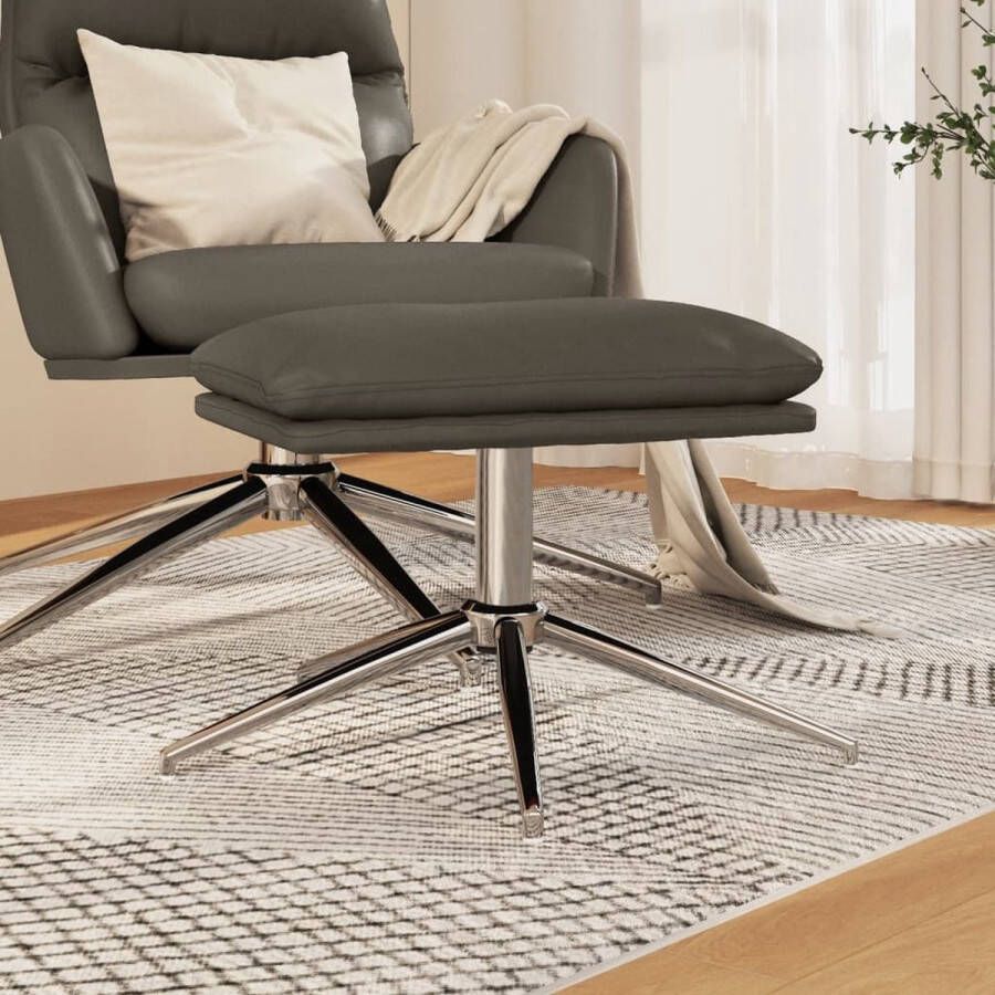 The Living Store Voetenbank Grijs 45 x 29.5 x 35 cm Hoogwaardig Kunstleer Vlekbestendig