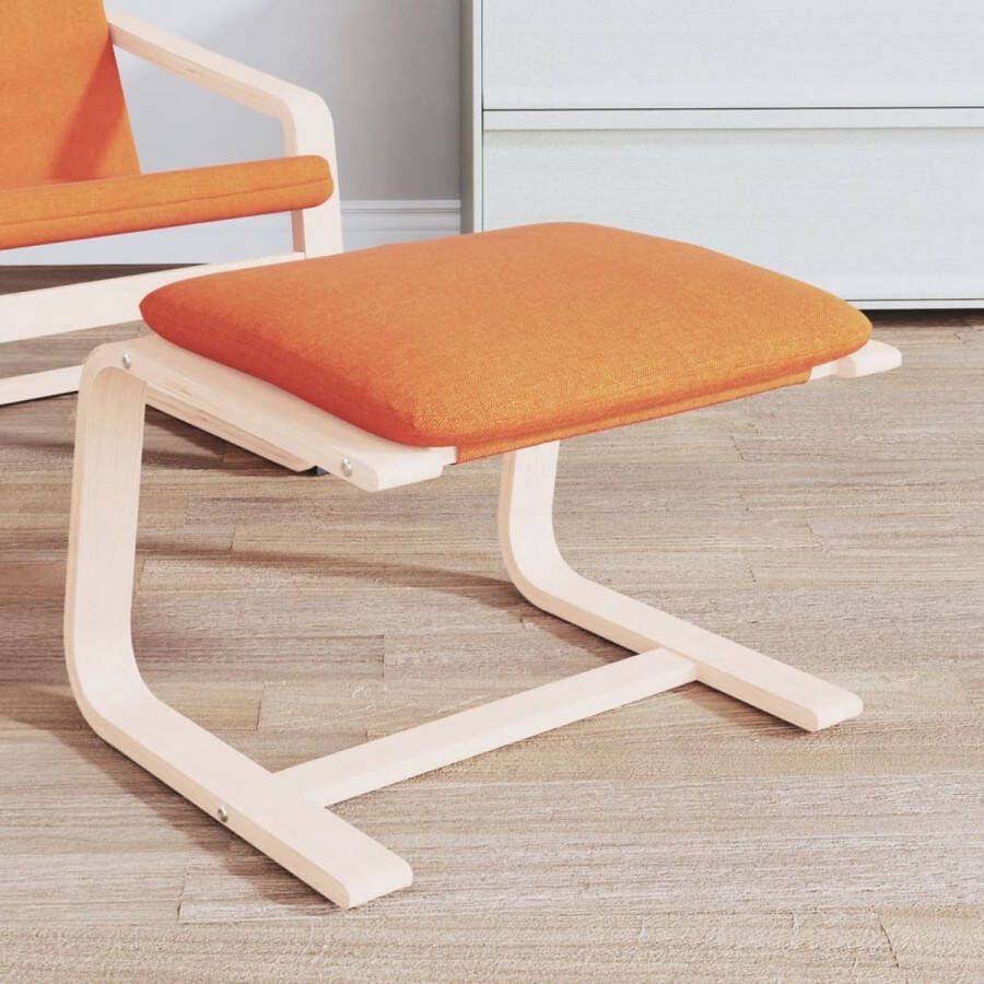 VidaXL Voetenbank 51x41x40 cm stof donkergeel Voetenbank Berkenhouten Meubels Donkere Kleuren Salonmeubelen Relaxstoel Accessoires - Foto 2