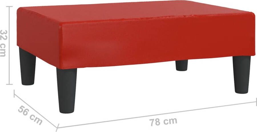 The Living Store Voetenbank voetensteun Afmetingen- 78 x 56 x 32 cm Kleur- wijnrood Materiaal- kunstleer kunststof multiplex Montage vereist Voetbank Voetenbank Relaxstoel Lounge Stoel Huiskamer Meubilair - Foto 2