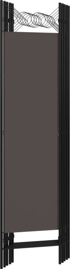 The Living Store Vrijstaande Ruimteverdeler 200 x 180 cm Antraciet Stof IJzer Kamerscherm Scheidingswand Paravent Ruimteverdeler Privacy Screen - Foto 2