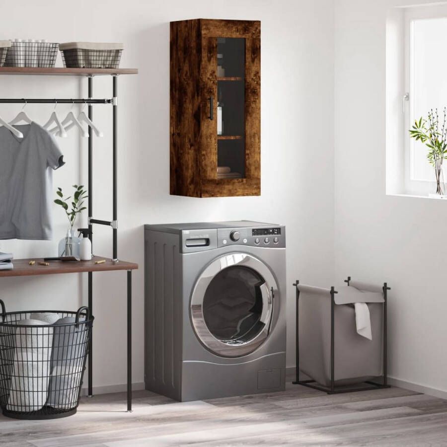 VidaXL Opbergkast Wandkast 34 5x34x90 cm gerookt eikenkleurig Tv-meubel Boekenplank Livingroom Furniture - Foto 2