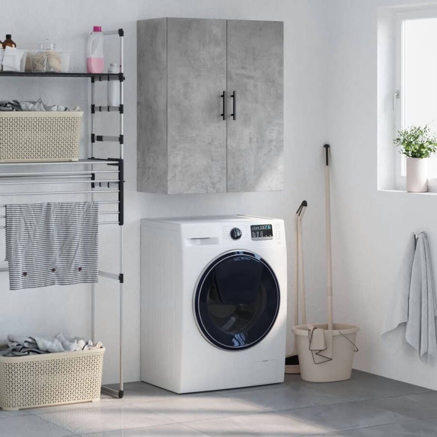 VidaXL Hangkast 69 5x34x90 cm betongrijs Hangkast Beton Grijs Houten Kast Badkamermeubel Woonkamer Decoratie - Foto 2