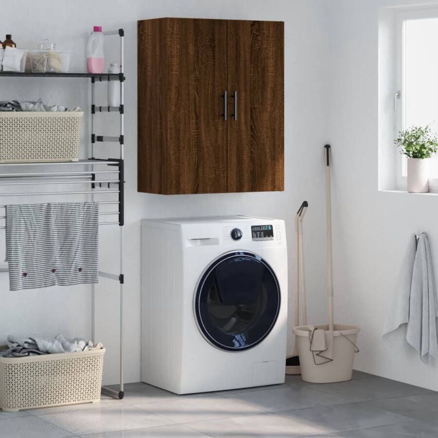 The Living Store Hangkast 69 5x34x90 cm bruin eikenkleur Wandkast Houten Kast Opbergkast Bruine Eiken Meubels Badkamermeubilair - Foto 2