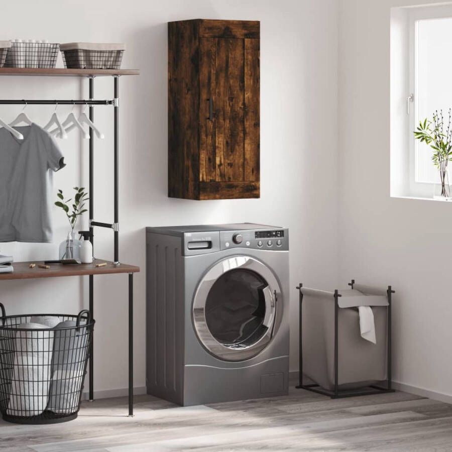VidaXL The Living Store Wandkast 34 5x34x90 cm bewerkt hout gerookt eikenkleurig Wandkast Hangkast Opbergkast Keukenkast Houten Kast - Foto 2