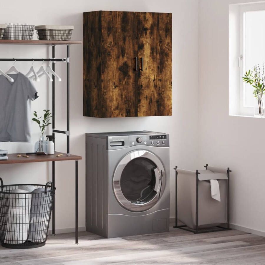 The Living Store Wandgemonteerde kast Gerookt eiken 69.5 x 34 x 90 cm Duurzaam materiaal