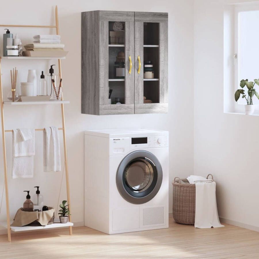 VidaXL Wandkast 69 5x34x90 cm grijs sonoma eikenkleurig Wandkast Grijze Wandkast Houten Wandkast Sonoma Eiken Opbergkast - Foto 2