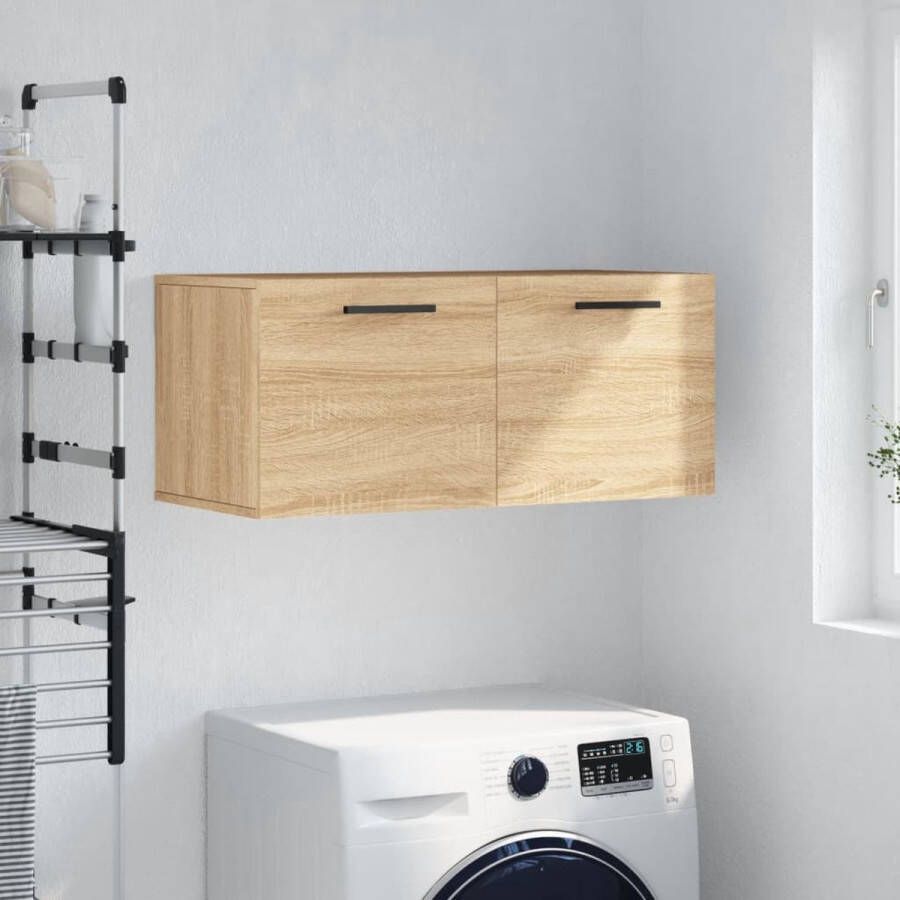 The Living Store Wandkast Sonoma Eiken Zwevend 80 x 36.5 x 35 cm Duurzaam materiaal - Foto 2