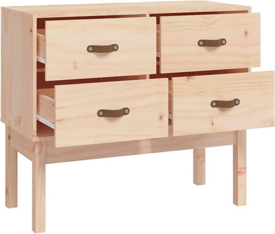 The Living Store Wandkast 90x40x78 cm massief grenenhout Wandkast Grenoble Hout Opbergkast Salontafel Bijzettafel - Foto 2