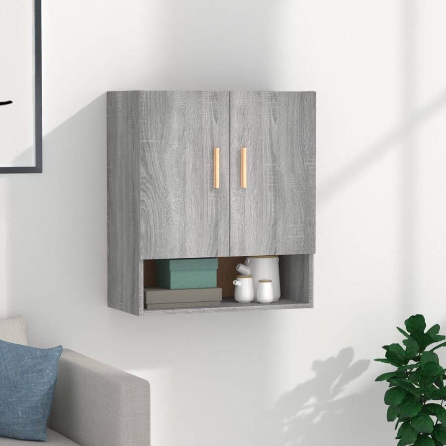 The Living Store Wandkast Scandinavische Stijl Hout 60x31x70 cm Grijs Sonoma Eiken - Foto 2