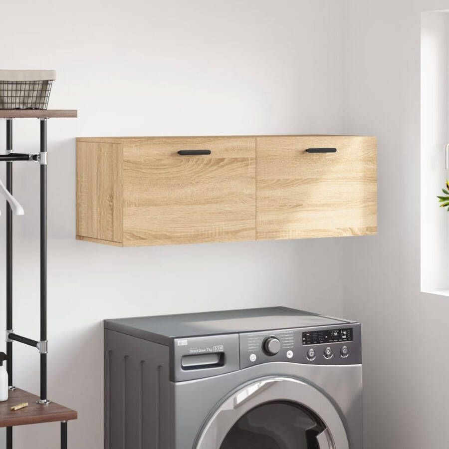 The Living Store Wandkast Sonoma Eiken Zwevend 100 x 36.5 x 35 cm Duurzaam hout Montage vereist - Foto 2