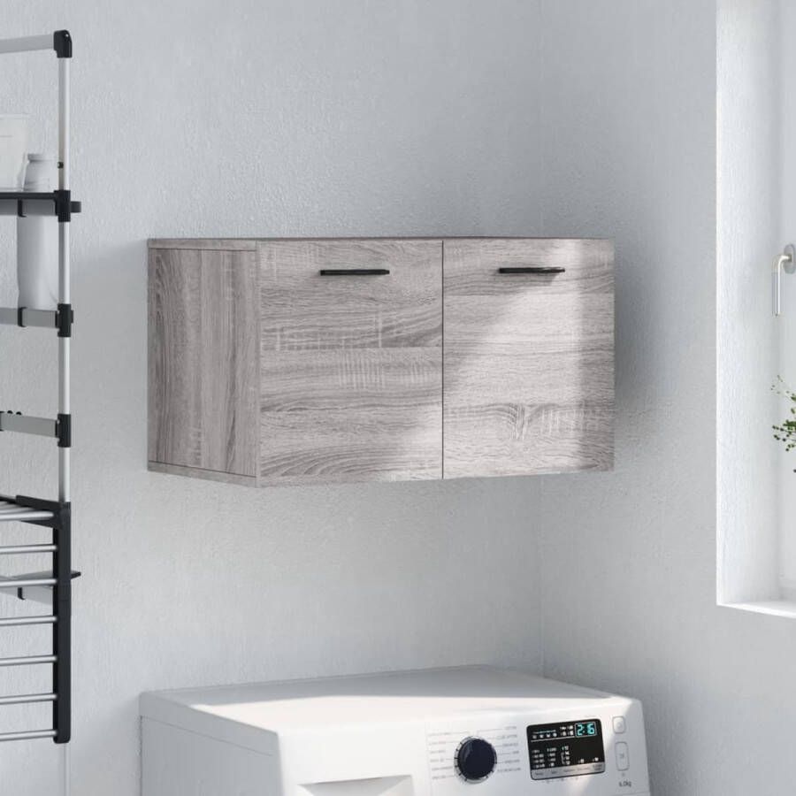 The Living Store Wandkast Sonoma Eiken Zwevend 60 x 36.5 x 35 cm Duurzaam hout Grijs Montage vereist - Foto 2