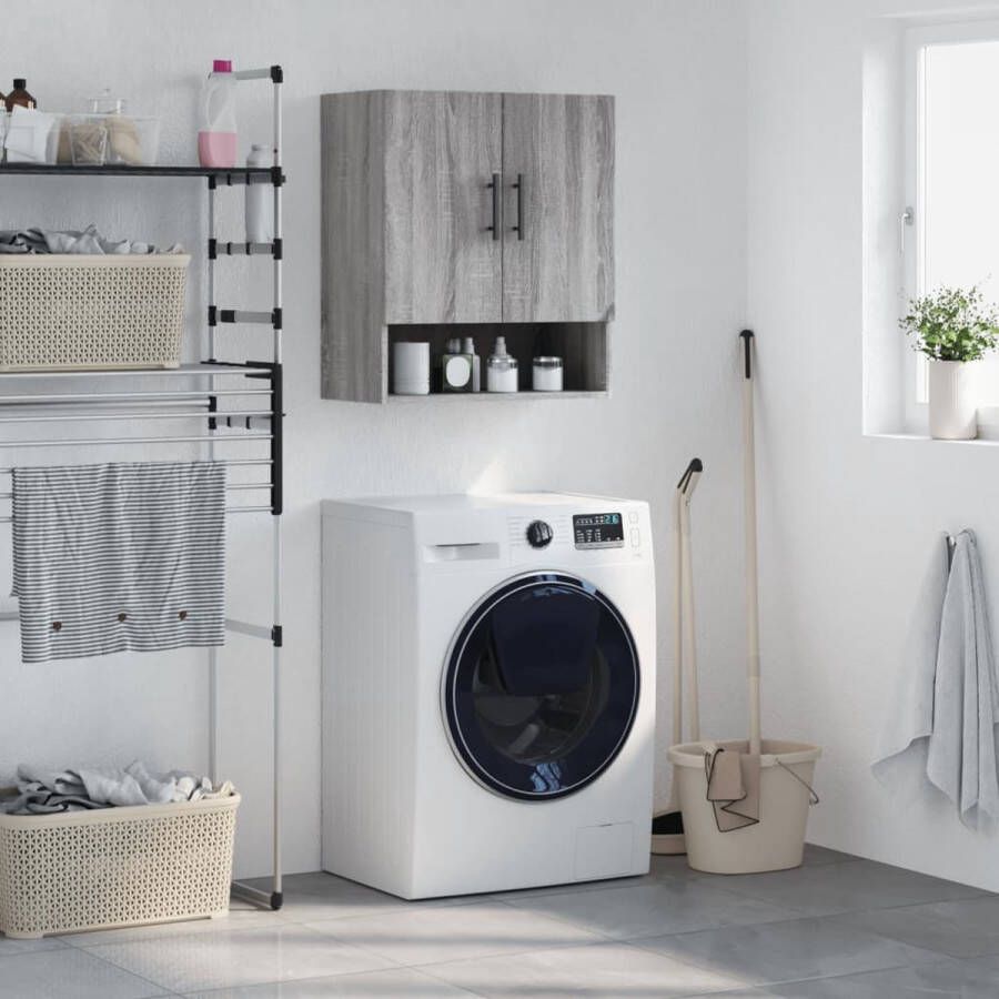 VidaXL The Living Store Wandkast The Living Store Wandkasten 60 x 31 x 70 cm Grijs Sonoma Eiken - Foto 2