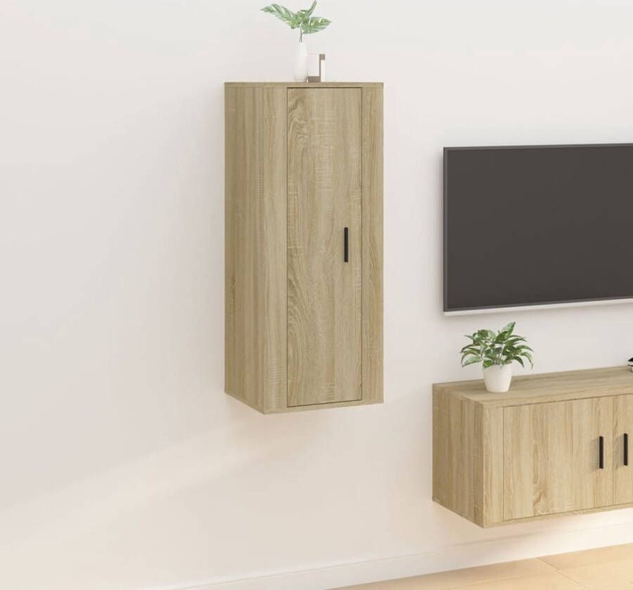 The Living Store Wandmeubel TV-kast Sonoma Eiken 40x34.5x100 cm - Foto 2