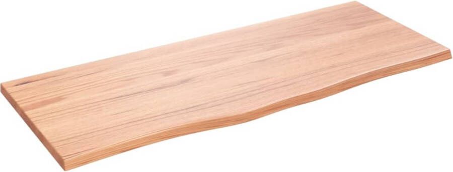 The Living Store Wandplank Eikenhout 100x40x2 cm Lichtbruin Draagvermogen 32 kg