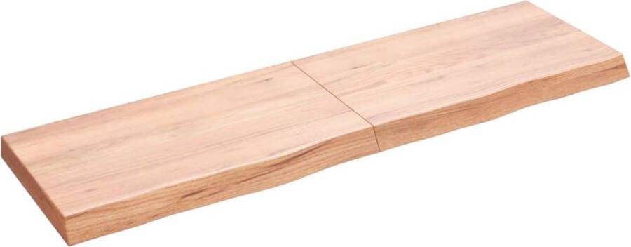VidaXL Wandschap 140x40x(2-6) cm Massief Eikenhout Wandplank Eikenhouten Plank Vintage Wanddecoratie Opbergplanken Salontafel