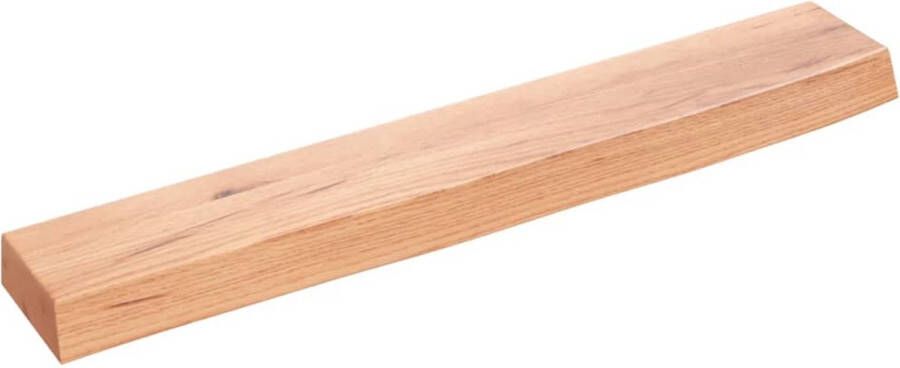 The Living Store Wandschap 60x10x4 cm behandeld massief eikenhout lichtbruin Wandplank Eikenhouten Plank Opbergplanken Muurplank Woonaccessoires - Foto 2