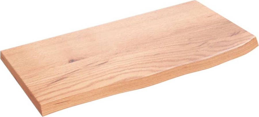 VidaXL Eikenhouten Wandplank Wanddecoratie Wandschap 60x30x2 cm behandeld massief eikenhout lichtbruin Vintage Wandrek Woonaccessoires Opbergmogelijkheid - Foto 2