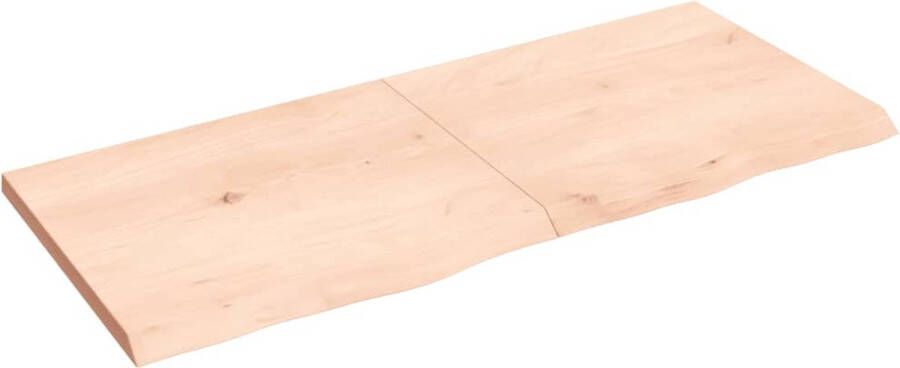 VidaXL Houten Wandplank Wandplankje Wandschap 140x60x(2-4) cm onbehandeld massief eikenhout Eikenhouten Wandplank Vintage Wandplank Industriële Wandplank