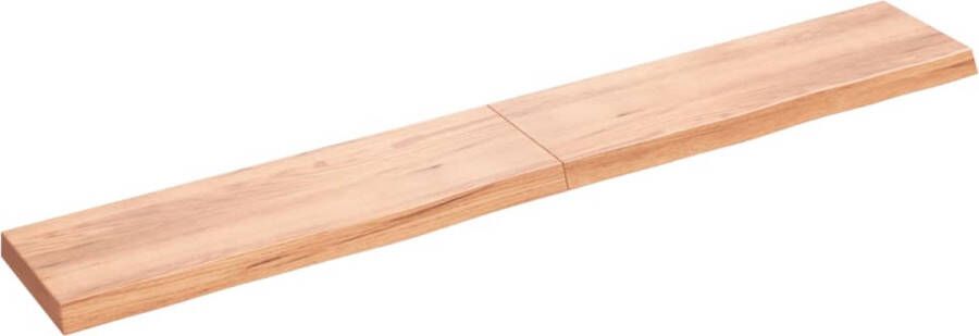 The Living Store Wandplank Massief eikenhout Rustieke stijl 200 x 30 x 6 cm Lichtbruin