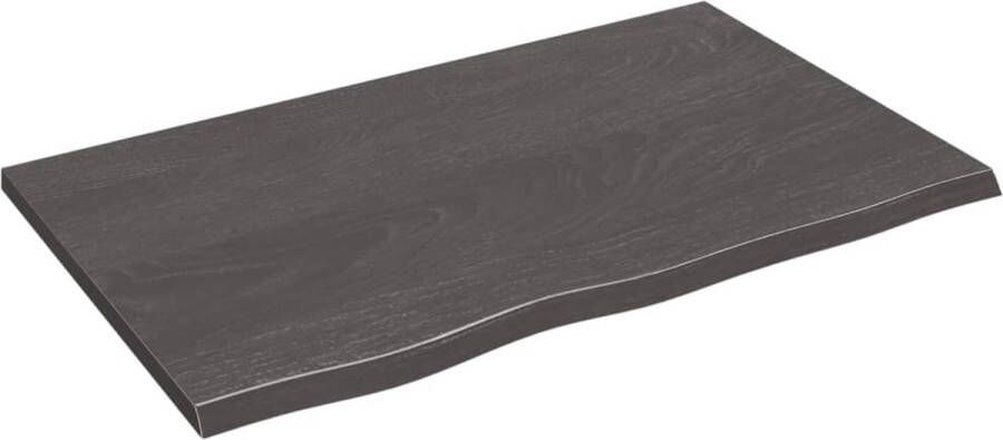 The Living Store Wandschap 80x50x2 cm behandeld massief eikenhout donkerbruin Wandplank Houten Wandplank Eikenhouten Wandplank Rustic Wandplank Wanddecoratie