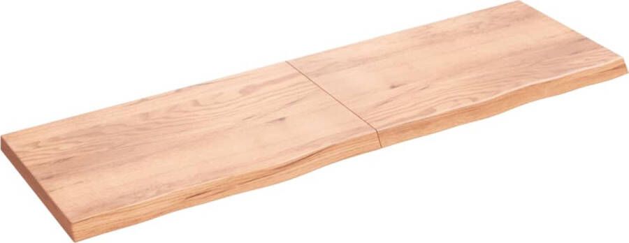 The Living Store Wandplank Rustiek Eikenhout 200 x 60 x 6 cm Lichtbruin Draagvermogen 48 kg