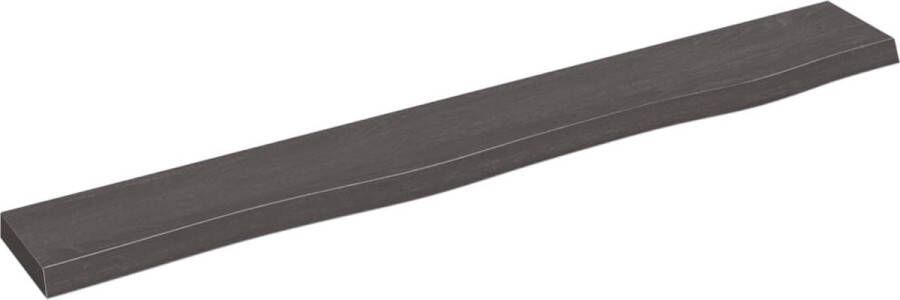 VidaXL Houten Wandplanken Wanddecoratie Wandschap 80x10x2 cm behandeld massief eikenhout donkerbruin Eikenhouten Wandrek Vintage Wandplank Industriële Wandplank - Foto 2