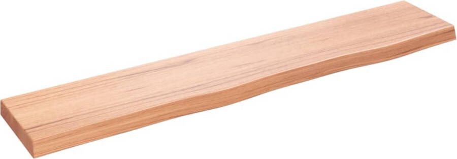 The Living Store Wandplank Rustieke Stijl 100 x 20 x 4 cm Lichtbruin Eikenhout Draagvermogen 20 kg