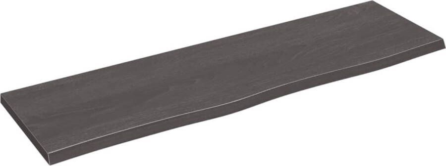 The Living Store Wandplank Rustieke Stijl 100 x 30 x 2 cm Massief Eikenhout Donkergrijs