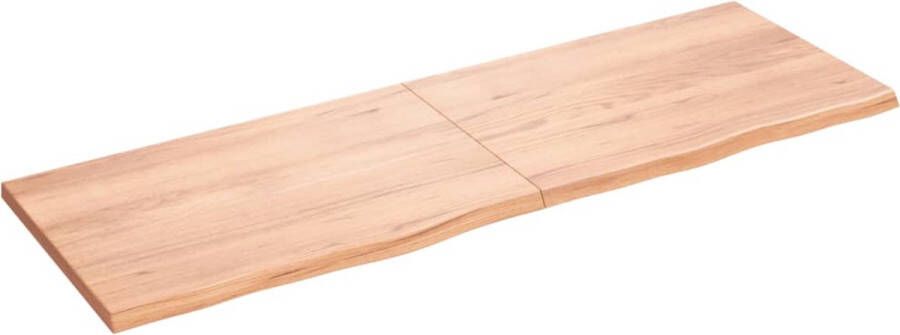 The Living Store Wandplank Rustieke Stijl 180 x 60 x 4 cm Massief Eikenhout Lichtbruin Draagvermogen 43.2 kg