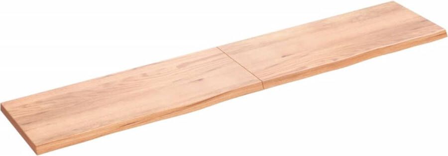 The Living Store Wandplank Rustieke Stijl 200 x 40 x 4 cm Massief Eikenhout Lichtbruin