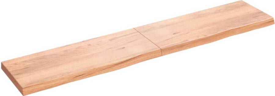 The Living Store Wandplank Rustieke Stijl 200x40x6 cm Massief Eikenhout Lichtbruin