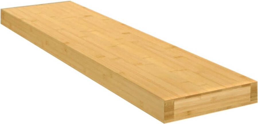 The Living Store Wandschap 80x20x4 cm bamboe Wandplank Bamboewandplank Rustic Wanddecoratie Opslagoplossing Woonaccessoires - Foto 2