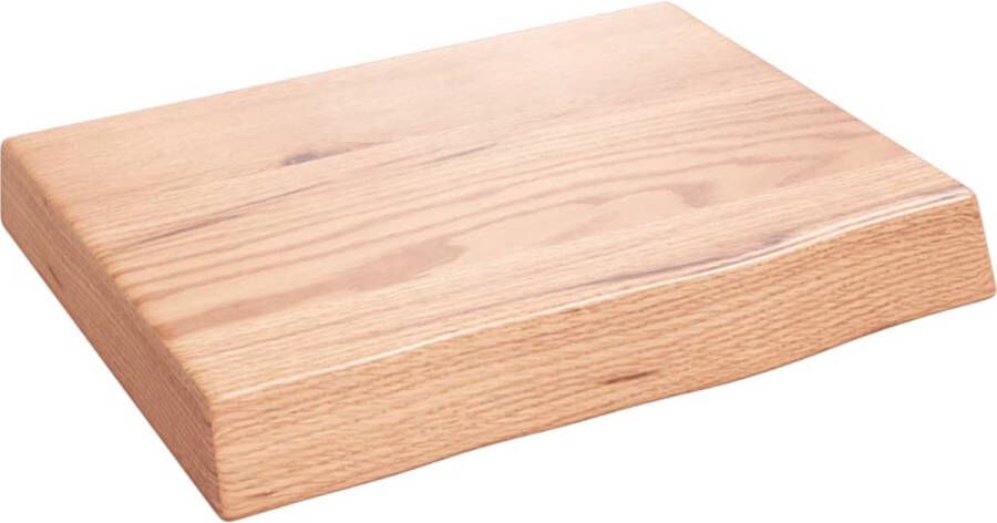 The Living Store Wandschap 40x30x(2-6) cm behandeld massief eikenhout lichtbruin Wandplank Eikenhout Plank Rustic Decor Opbergruimte Handgemaakte Wanddecoratie