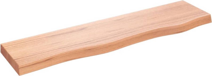 VidaXL Eikenhouten Wandplank Wanddecoratie Wandschap 80x20x4 cm behandeld massief eikenhout lichtbruin Vintage Wandrek Industriële Wandopstelling Opbergruimte Muur - Foto 2