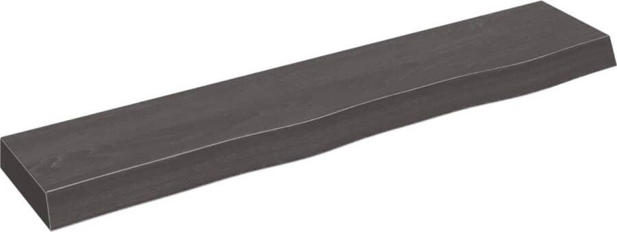 The Living Store Wandschap 100x20x6 cm behandeld massief eikenhout donkerbruin Wandplanken Houten Wandplank Eikenhouten Wandplank Rustic Wandplank Vintage Wandplank