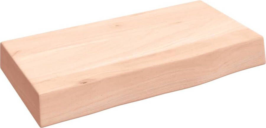 VidaXL Houten Wandplankje Wanddecoratie Wandschap 40x20x6 cm onbehandeld massief eikenhout Eikenhouten Plank Vintage Wandrek Rustic Wandopstelling - Foto 3