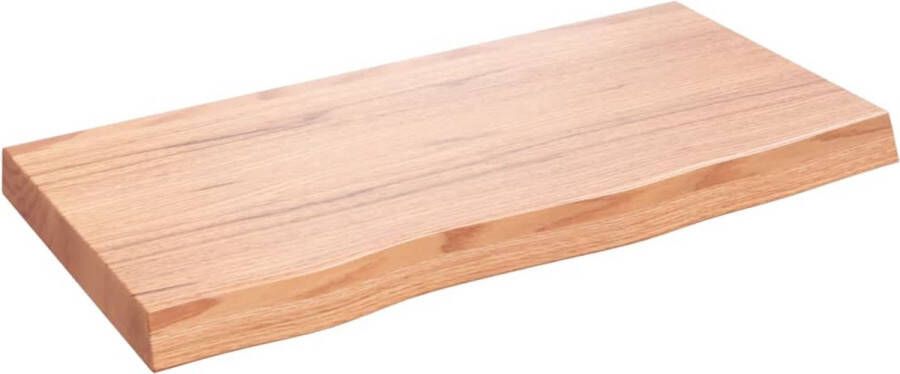 The Living Store Wandplank Rustieke Stijl Massief Eikenhout 80 x 40 x 6 cm Draagvermogen 25.6 kg