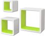 The Living Store Wandplanken Kubusvormig Wit Set van 3 MDF Onzichtbaar montagesysteem - Thumbnail 1
