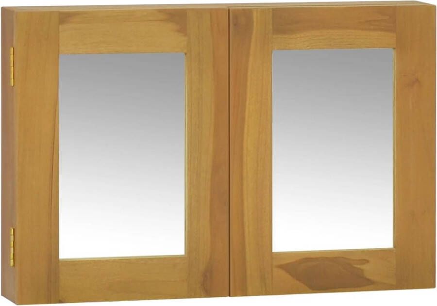 The Living Store Wandspiegelkast 60 x 10 x 40 cm Massief teakhout Wandspiegel Spiegelkast Teak Meubilair Vintage Spiegel Badkamer Accessoires - Foto 3