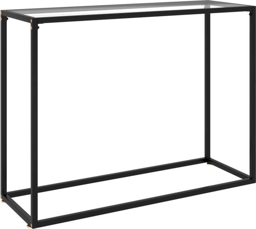 The Living Store Wandtafel 100 x 35 x 75 cm transparant glas en gepoedercoat staal - Foto 2