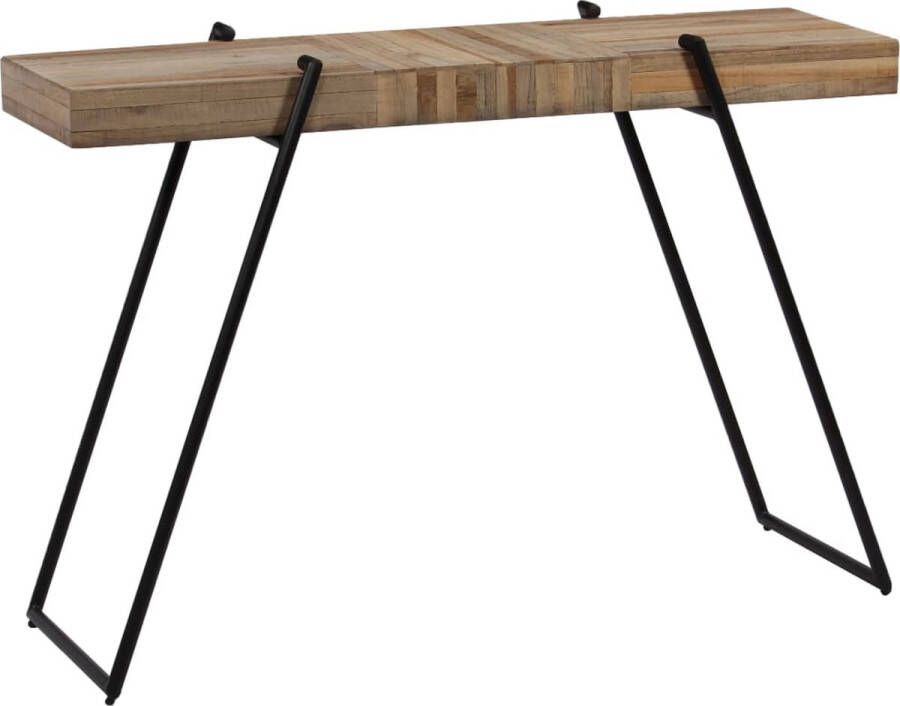 The Living Store Wandtafel Industrial Gerecycled teakhout 120 x 35 x 81 cm - Foto 2