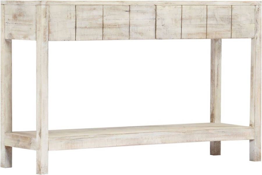 The Living Store Wandtafel Mangohout 120 x 35 x 75 cm 2 lades en 1 schap - Foto 2