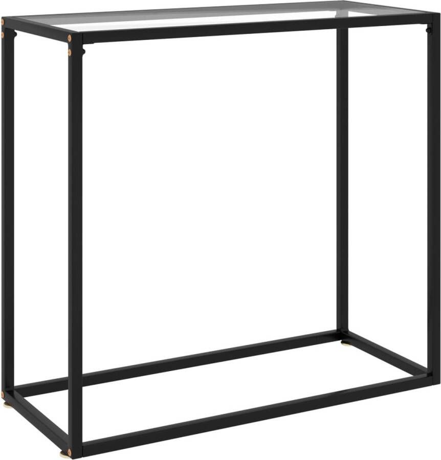 The Living Store Wandtafel Modern Gehard glas 80 x 35 x 75 cm Transparant - Foto 2