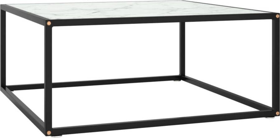 The Living Store Woonkamertafel Salontafel 80 x 80 x 35 cm Gehard Glas en Gepoedercoat Staal - Foto 2