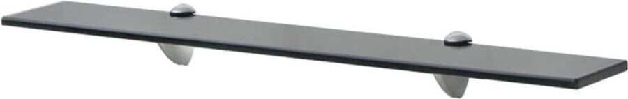 The Living Store Zwevend schap 70x20 cm 8 mm glas Zwevende Plank Glazen Wandrek Zwarte Wandplank Wanddecoratie Opbergruimte