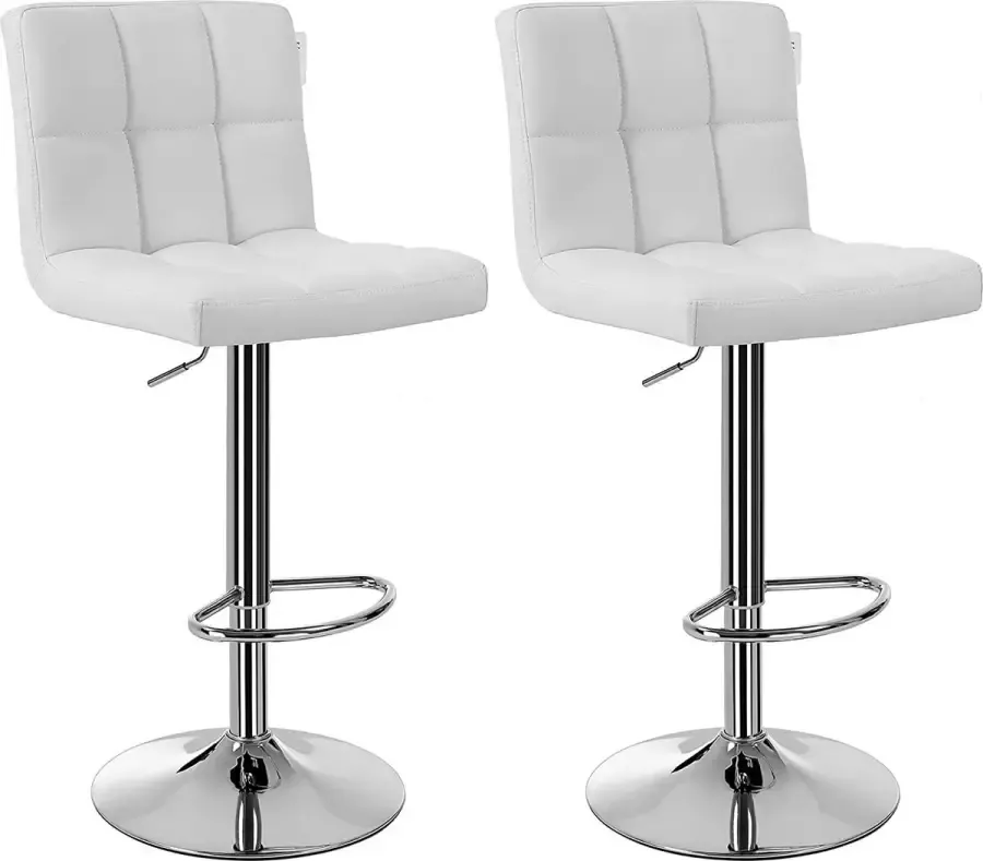 The Mash 2-delige set barkruk met rugleuning en robuust wit 38 x 44 5 x 115 cm PU