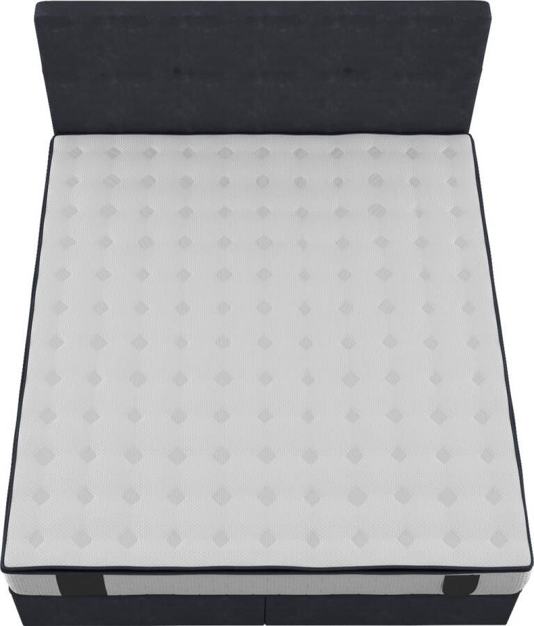 MatexBedding Opbergboxspring set Sonny 160x200; 2 x gestoffeerde opbergbox 1 grote orthopedische pocketvering matras tegen rugklachten extra dik (25cm) Ultieme luxe gecombineerd met ongekend slaapcomfort strak gestoffeerd hoofdbord Oeko-Tex certifieert